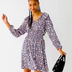 NWT J. Crew Dress in beautiful Navy floral print Size 2X